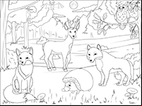 Fiche gratuite  à imprimer, les animaux de la forêt (2)