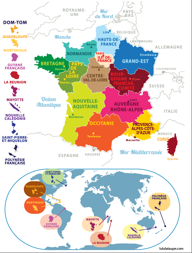 Carte de  à imprimer, villes et fleuves