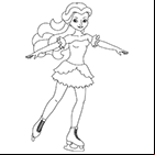 Coloriage à imprimer, une patineuse
