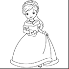 Coloriage à imprimer, une princesse.