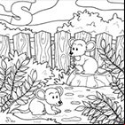 Coloriage gratuit, des souris