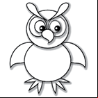 Hibou à colorier, à imprime, à découper et à coller