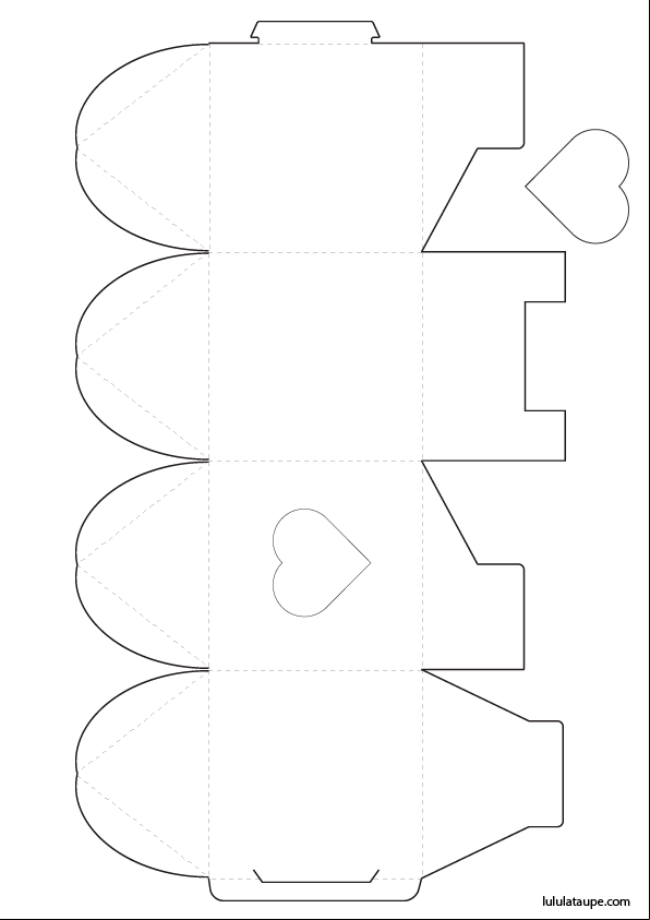 Boîte à imprimer sur papier blanc et à découper