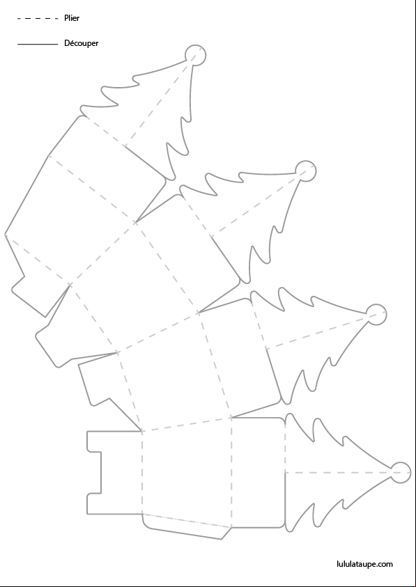 Gabarit du sapin de Noël noir et blanc à découper