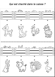 Les animaux cachés, jeu d'observation à imprimer