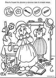 Exercice à imprimer, maternelle. Objets à trouver sur une image