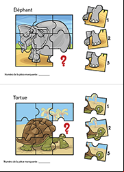 Jeu à imprimer, les pièces manquantes d'un puzzle