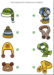 Jeu d'observation à imprimer pour enfants de 3 ans et plus, association et organisation