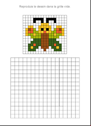 Reproduire un papillon en pixels sur quadrillage