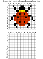 Reproduire sur quadrillage, une coccinelle