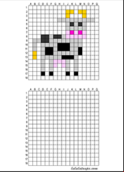 Reproduire sur quadrillage, une vache