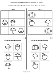 Jeu de sudoku facile pour enfants de maternelle, l'automne