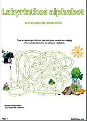 Jeu de labyrinthe pour apprendre l'alphabet