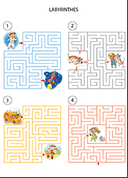 Jeu de labyrinthe avec solution, enfants de 5 ans et plus