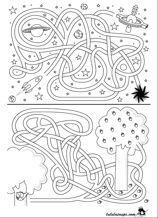 Jeu éducatif, labyrinthe à imprimer