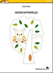 Cahier de dessins en pointillés, maternelle petite et moyenne section