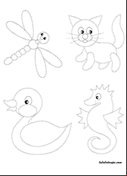 Dessins en pointillés pour s'entraîner à l'écriture
