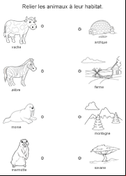 Exercice ludique à imprimer, les animaux et leur habitat