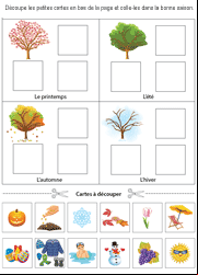 Les saisons, exercice gratuit à imprimer