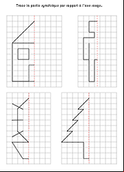 Exercices ludiques à imprimer, symétrie sur quadrillage
