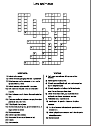 Mots croisés à imprimer, CE1, CE2, les animaux