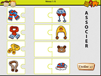 Exercice ludique en ligne, associer les vêtements