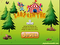 Jeu de labyrinthe en ligne, le clown et le cirque