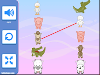 Relier les animaux, jeu éducatif en ligne
