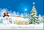 Carte de Joyeux Noël  et Bonne Année 2019