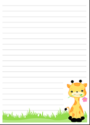Papier à lettres gratuit à imprimer, la girafe