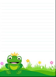 Papier à lettres gratuit à imprimer, la grenouille
