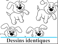 Jeux à imprimer, les dessins identiques